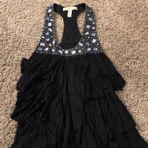 Ruffle Tank with Embellishments-Small